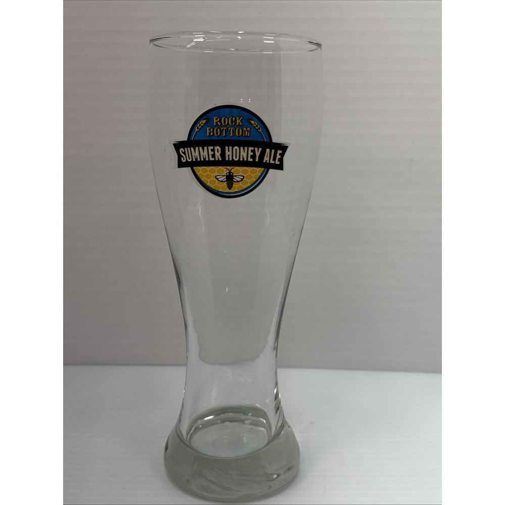 Tall Beer serving drinking glass Rock Bottom Summer Honey Ale 9", laser engraved